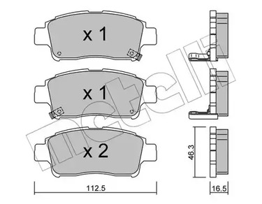 Комплект тормозных колодок дискового тормоза METELLI 22-0292-0
