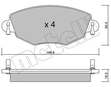 Комплект тормозных колодок дискового тормоза METELLI 22-0318-0