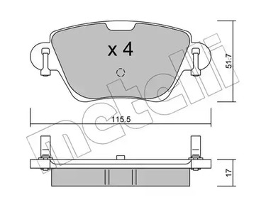 Комплект тормозных колодок дискового тормоза METELLI 22-0319-0