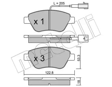 Комплект тормозных колодок дискового тормоза METELLI 22-0321-0