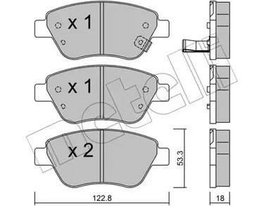 Комплект тормозных колодок дискового тормоза METELLI 22-0321-2