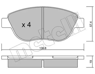 Комплект тормозных колодок дискового тормоза METELLI 22-0322-1