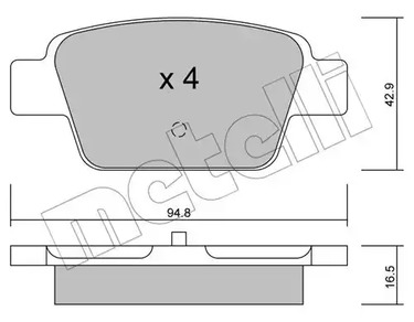 Комплект тормозных колодок дискового тормоза METELLI 22-0323-0