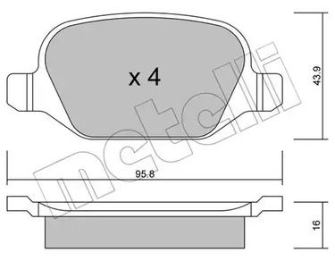 Комплект тормозных колодок дискового тормоза METELLI 22-0324-1