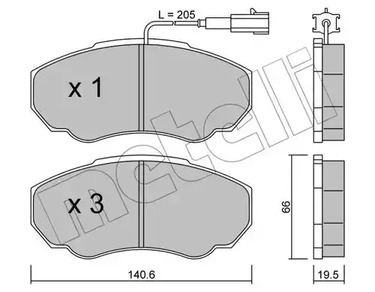 Комплект тормозных колодок дискового тормоза METELLI 22-0325-0