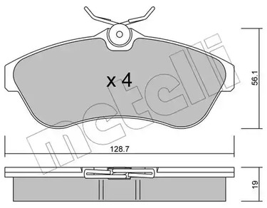 Комплект тормозных колодок дисковый тормоз METELLI 22-0329-0