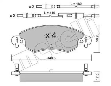 Колодки тормозные дисковые METELLI 22-0330-0