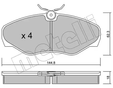 Комплект тормозных колодок дискового тормоза METELLI 22-0338-2