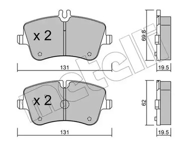 Комплект тормозных колодок дискового тормоза METELLI 22-0342-0
