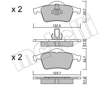 Комплект тормозных колодок дискового тормоза METELLI 22-0348-0