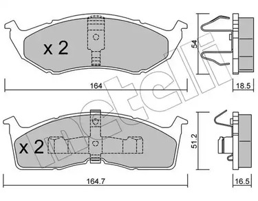 Комплект тормозных колодок дискового тормоза METELLI 22-0356-0
