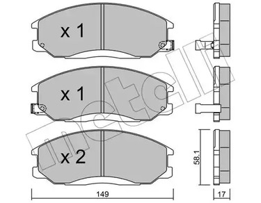 Комплект тормозных колодок дискового тормоза METELLI 22-0364-0