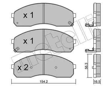 Комплект тормозных колодок дисковый тормоз METELLI 22-0374-0