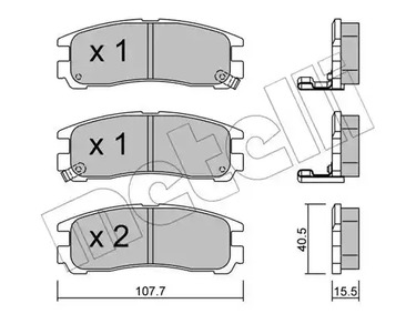 Комплект тормозных колодок дискового тормоза METELLI 22-0398-0