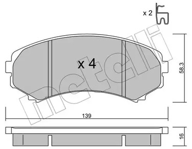 Комплект тормозных колодок дискового тормоза METELLI 22-0399-0