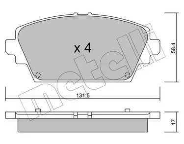 Комплект тормозных колодок дискового тормоза METELLI 22-0464-0