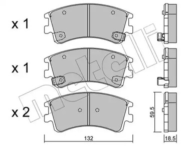 Комплект тормозных колодок дискового тормоза METELLI 22-0476-0