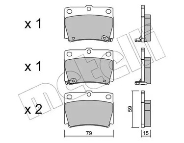 Комплект тормозных колодок дисковый тормоз METELLI 22-0484-0