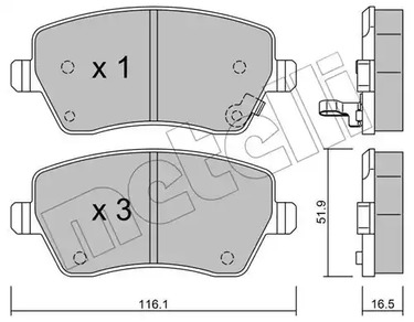 Колодки тормозные дисковые METELLI 22-0485-1