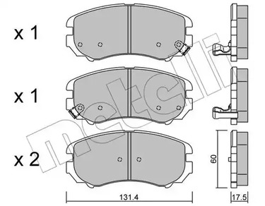 Комплект тормозных колодок дискового тормоза METELLI 22-0503-0