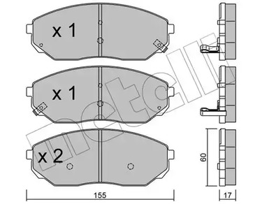 Комплект тормозных колодок дискового тормоза METELLI 22-0515-0