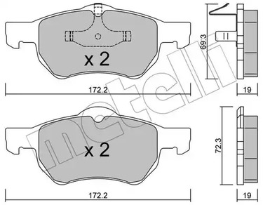 Комплект тормозных колодок дискового тормоза METELLI 22-0523-0