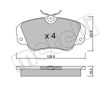 Комплект тормозных колодок дискового тормоза METELLI 22-0538-0