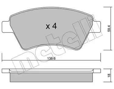 Комплект тормозных колодок дискового тормоза METELLI 22-0544-0