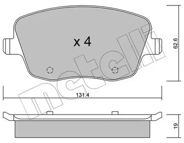Комплект тормозных колодок дискового тормоза METELLI 22-0547-0