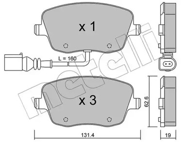 Комплект тормозных колодок дискового тормоза METELLI 22-0547-1