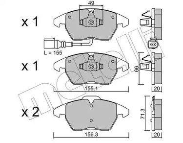 Комплект тормозных колодок дискового тормоза METELLI 22-0548-0