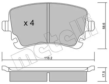 Комплект тормозных колодок дискового тормоза METELLI 22-0554-2