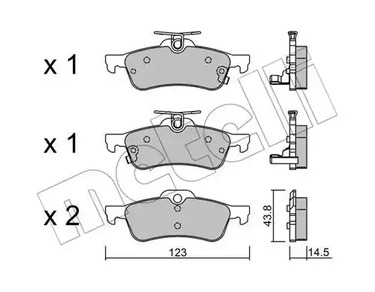 Комплект тормозных колодок дискового тормоза METELLI 22-0556-1