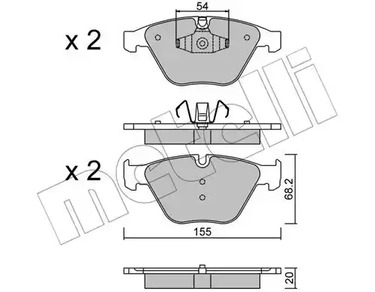 Комплект тормозных колодок дисковый тормоз METELLI 22-0558-6