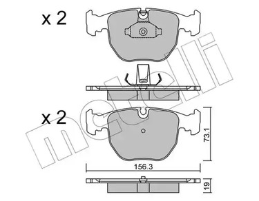 Комплект тормозных колодок дискового тормоза METELLI 22-0559-0