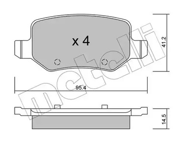 Комплект тормозных колодок дискового тормоза METELLI 22-0565-0