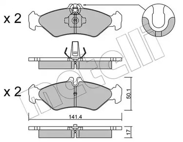 Комплект тормозных колодок дискового тормоза METELLI 22-0571-0