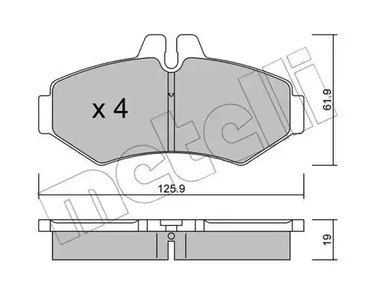 Комплект тормозных колодок дискового тормоза METELLI 22-0572-0