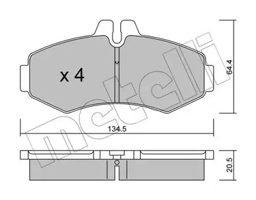 Комплект тормозных колодок дискового тормоза METELLI 22-0573-0