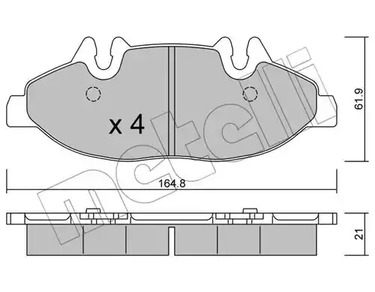 Комплект тормозных колодок дискового тормоза METELLI 22-0575-0