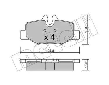 Комплект тормозных колодок дискового тормоза METELLI 22-0576-0