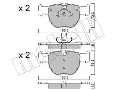 Комплект тормозных колодок дискового тормоза METELLI 22-0598-0