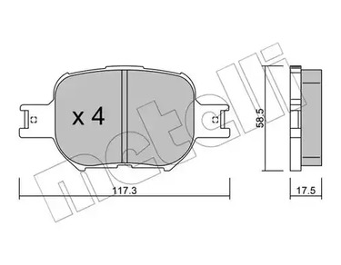 Комплект тормозных колодок дисковый тормоз METELLI 22-0614-0
