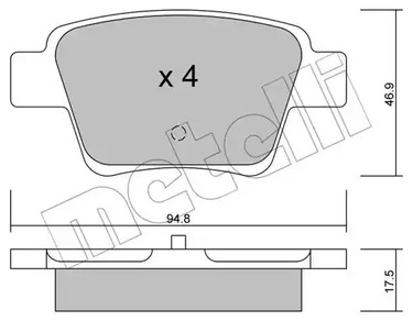 Комплект тормозных колодок дискового тормоза METELLI 22-0639-0