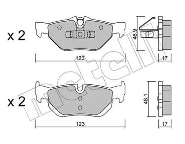 Комплект тормозных колодок дискового тормоза METELLI 22-0642-0