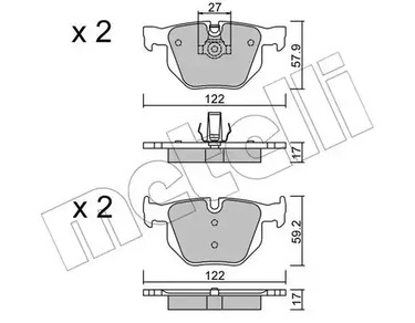 Комплект тормозных колодок дискового тормоза METELLI 22-0644-0
