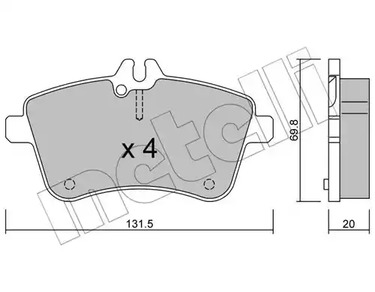 Комплект тормозных колодок дискового тормоза METELLI 22-0647-0