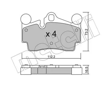 Комплект тормозных колодок дисковый тормоз METELLI 22-0655-0