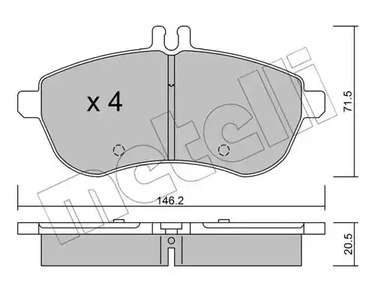 Комплект тормозных колодок дискового тормоза METELLI 22-0665-0