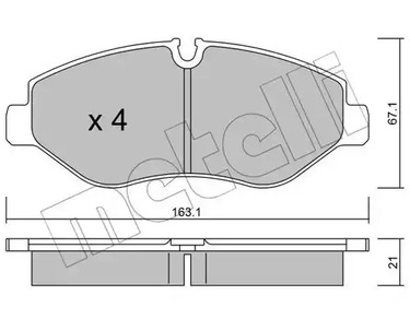 Комплект тормозных колодок дискового тормоза METELLI 22-0671-0